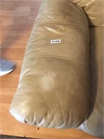 Beige leather like recliner needs cleaning