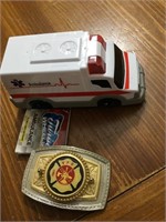 Small toy ambulance & Fire belt buckle