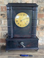 Antiqued Clock W/ Cabinet Key Holder