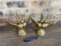 Pair of Gold Dove Candle Holders