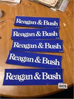 5- Reagan and Bush presidential bumper stickers