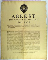 1757 Arrest Du Conseil D'Etat Du Roi France
