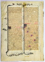15th Century Illuminated Text on Vellum