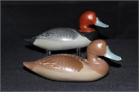 Pair of 1/2 Size Redhead Decoys by Pop Sampson