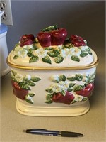 Vintage Apple Canister Cookie Jar