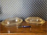 2 Vintage Pyrex 602-B Covered Dishes