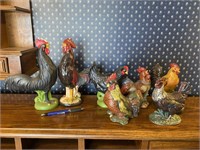 Lot of Vintage Rooster Figurines