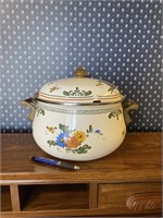 Large Enameled Pot With Lid