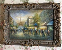 BEAUTIFUL Oil on Canvas Parisian Scene