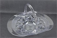 Pressed Glass Cute Serving Basket w/Handle