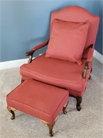 Queen Anne Arm Chair & Footstool