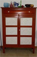 Tin punch pie cabinet 38 x 53 x 13 1/4"