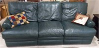 Forest green double reclining sofa leather?