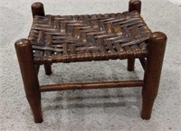 Split Oak woven footstool