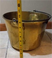 Brass pail 12" wide at the top