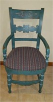 Green stenciled Oak chair