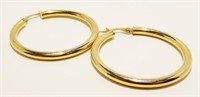 Large 14K Y Gold Hoop Earrings 3.8g