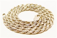 Sterling Silver 18" Rope Necklace 12g