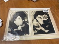 Lot of 2 Vintage 1950s Santa photo.   SEE