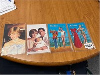 Lot of 4 Princess Diana postcards