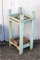 Primitive wooden stand, 15" x 12" x 29"h