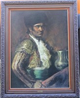 Framed picture of old time Spanish Man