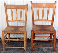 Pair of woven seat arrowback chairs