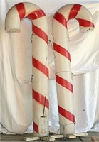 Pair of blow mold candy canes, 40"h