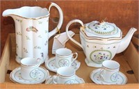 Tray lot-Home Essentials porcelain tea set with