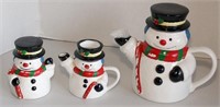 Snowman Chocolate pot, sugar & creamer set