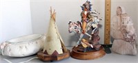 War Cry of Sioux porcelain statue-damaged,