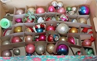 2 tiers of Vintage Christmas balls & ornaments