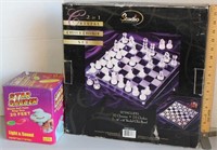 2 in 1 Crystal Chess-Checker set in OB