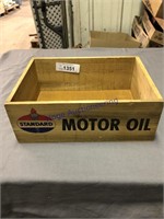 STANDARD MOTOR OIL WOOD BOX, 8.5 X 11.5 X 4"T