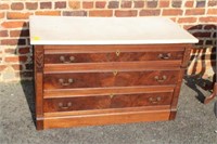 3 Drawer Victorian Chest with spoon carving