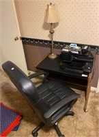 Computer Desk, Chair & Lamp