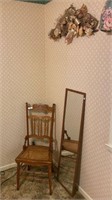 Cane Bottom Wood Chair & Miscellaneous
