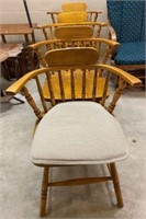 4 Wooden Arm Chairs