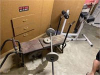 Weight Bench, Weights, Barbell & Miscellaneous