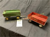 (2) Wagons- 1 IH & 1 JD