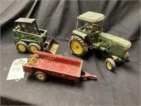 3 pcs. Tractor, Skid Loader, Spreader