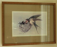 Lot #617 - Print of swallow by Basil Ede 1978