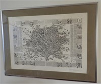 Lot #622 - Framed map of “Historic Urban Plans