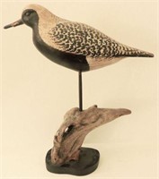 Lot #644 - Hand carved Piping Plover on stand