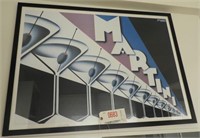 Lot #683 - Framed Martini poster 38” x 27”