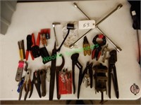 Assorted Tools and Vise in Group