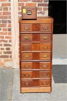 7 stack Antique Oak Card Catalogue Cabinet on