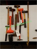 Assorted Hammers and Crow Bar