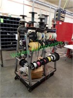 Wire Spool Rack and Contents on Wheels