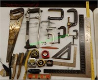 Measuring Tools, Saws, C-Clamps and Other Items